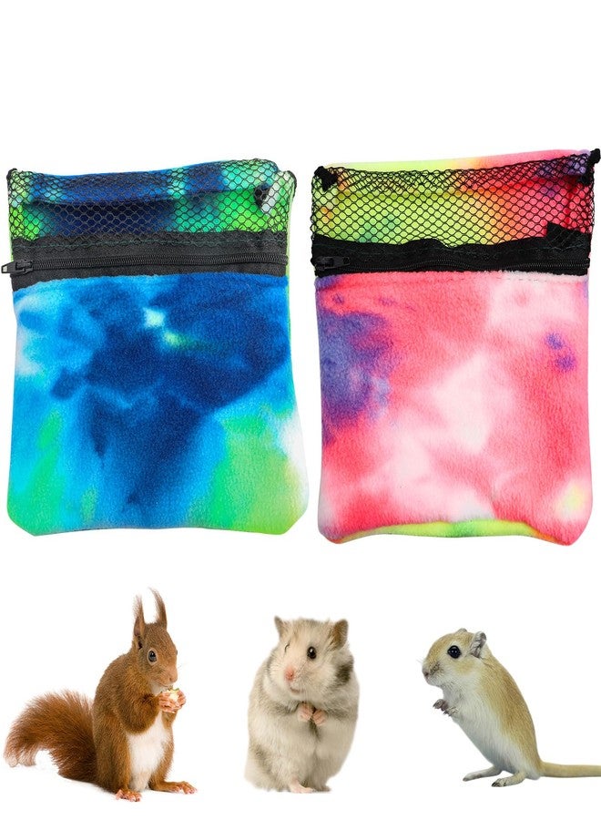 MHLLGN 2 Packs Pet Bonding Pouch, Colorful Small Animal Carrier with Breathable Mesh Window, Pet Travel Carrier Accessories for Gerbils, Squirrels, Hamsters, Little Snakes, Geckos - Image 1